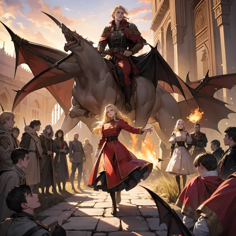 Lord Dracula blond hair leading troops army of demons to moroccan environnement city architecture hyper realistic super detailed Dynamic shot master piece scene cinématique scènes movie Epic Legendary perspective