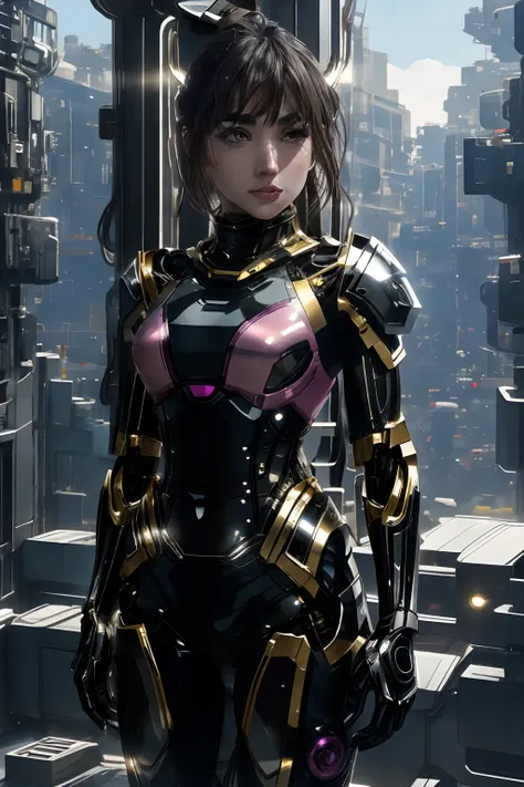 ana de armas, masterpiece, best quality, 1girl, solo, perfect face, looking at viewer, skin tight transparent vinyl, short bob s...