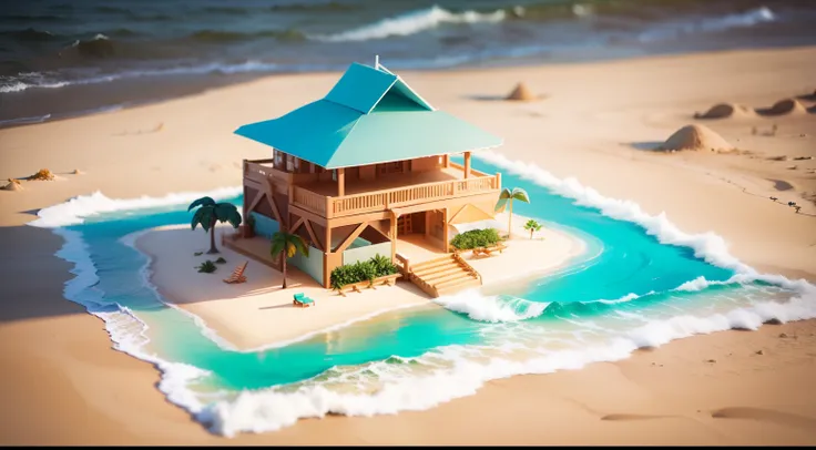 Paper Craft Semi-Solid Beach Resort