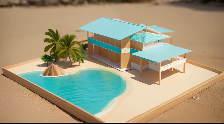 Paper Craft Semi-Solid Beach Resort