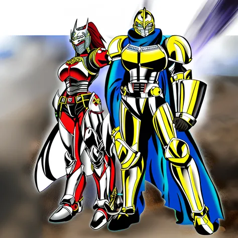 sentai knight, metal hero, mask, ultrawoman, full body,