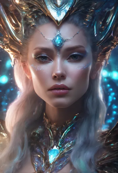 Bright lighting、A dazzling light covers the whole area、Close up portrait of a woman with tears on her head, Princess with blonde hair, Guviz-style artwork, ross tran 8 k, a beautiful fantasy empress, 8k high quality detailed art, portrait of an elf queen, ...