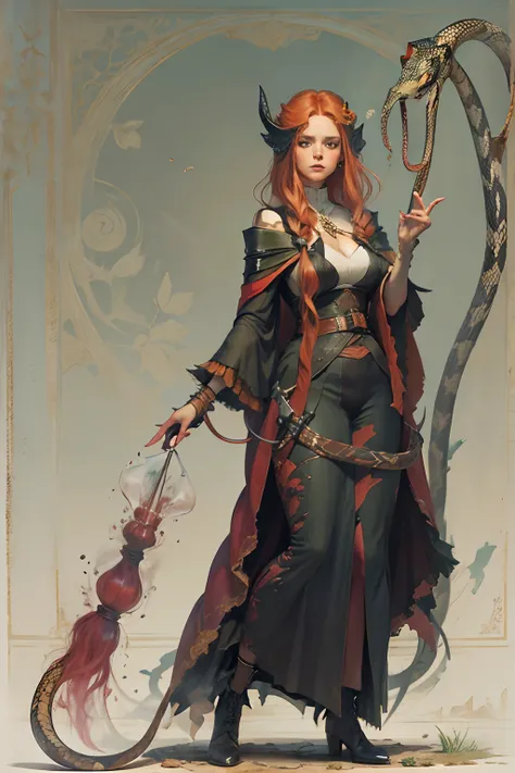 The Red-Haired Witch, which has two snake tails instead of hair