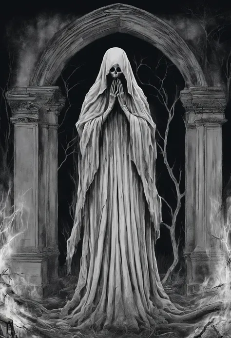 The female ghost of the cemetery