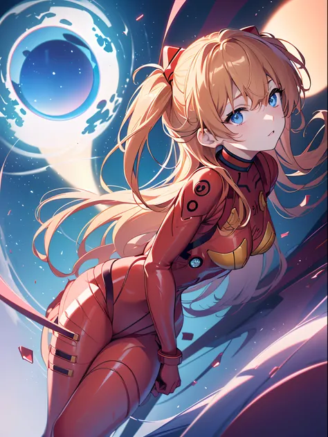 ((souryuu asuka langley,bodysuit,plugsuit1.2,dull Blonde)),(Glowing eyes:1.233), diffuse reflection, high-profile, majestic,(Tsundere,blushing,)(Beautiful and detailed eyes:1.3),1girll,Solo,(Masterpiece,Best quality, offcial art,Target the audience, Beauti...