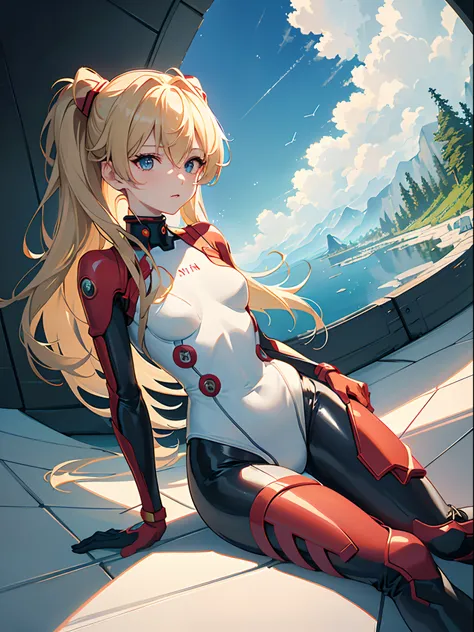 ((souryuu asuka langley,bodysuit,plugsuit1.2,dull Blonde)),(Glowing eyes:1.233), diffuse reflection, high-profile, majestic,(Tsundere,blushing,)(Beautiful and detailed eyes:1.3),1girll,Solo,(Masterpiece,Best quality, offcial art,Target the audience, Beauti...