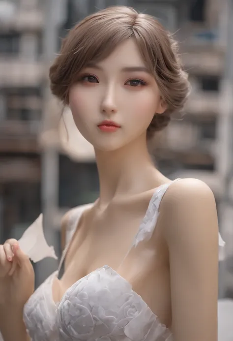 ((of the highest quality, 8K,Raw photo)), (Realistic, Photorealistic: 1.37), (Face Focus: 1.1), Small breasts, flat chest, Longhaire, A Japanese Lady、20yr old、Japan idol system、(Sleeveless: 1.1)、Skirt,