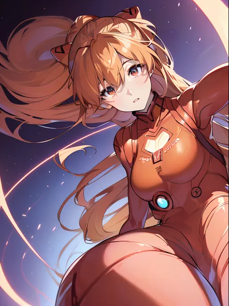 ((souryuu asuka langley,bodysuit,red plugsuit1.2,Blonde,high ponytail)),(Glowing eyes:1.233), diffuse reflection, high-profile, majestic,(Tsundere,very blushing face,)(Beautiful and detailed eyes:1.3),1girl,Solo,(Masterpiece,Best quality, offcial art,Targe...