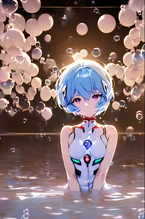 (((ayanami rei))),((((BREAK,Design an image with a fisheye lens effect, capturing a wide field of view with a distinctive, curved perspective.BREAK,)))1girl,solo,(masterpiece,best quality, official art,aim to viewers, beautiful and aesthetic:1.3),((ultra h...