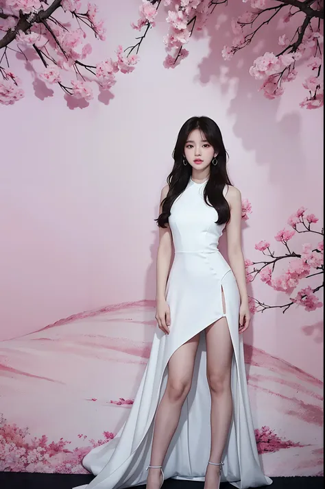 arafed woman in a white dress posing for a picture, official artwork, pokimane, photoshoot, portrait of jossi of blackpink, fanart, promo still, sakimichan, roseanne park of blackpink, promo art, portrait photo of a backdrop, promotional picture, inspired ...