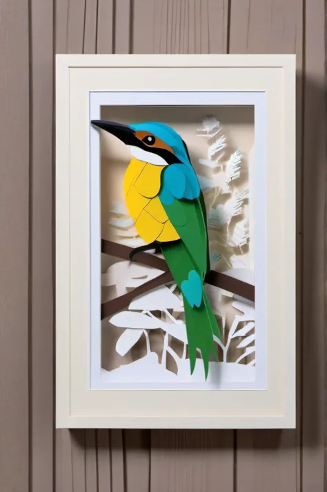 3D Paper cutting bee-eater of europe