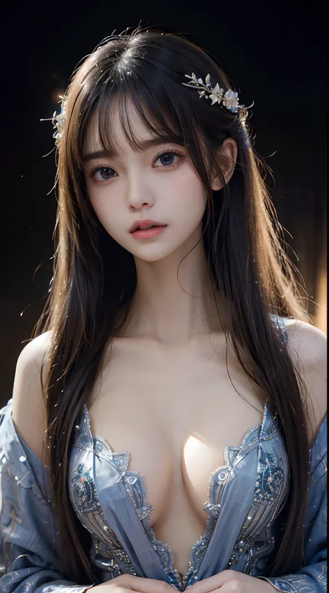 ​masterpiece, 1 Beautiful Girl, finely eye, Puffy eyes, top-quality, 超A high resolution, （Reality: 1. 4), lighting like a movie, japanes, Asian Beauty, Korea person, very extremely beautiful, Beautiful skins, A slender, body facing front, (A hyper-realisti...