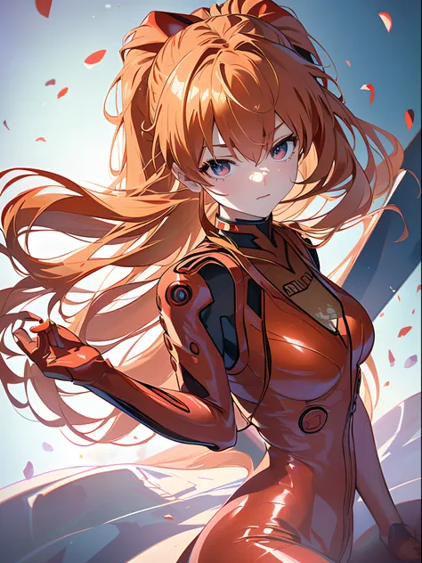 ((souryuu asuka langley,bodysuit,red plugsuit1.2,blonde,low ponytail)),(glowing eyes:1.233), diffuse reflection, high-profile, m...