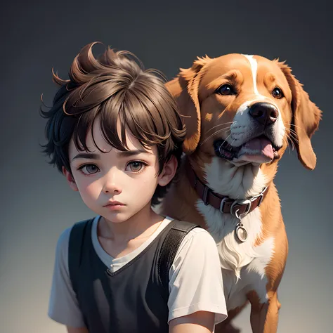 Dog and boy background ultra