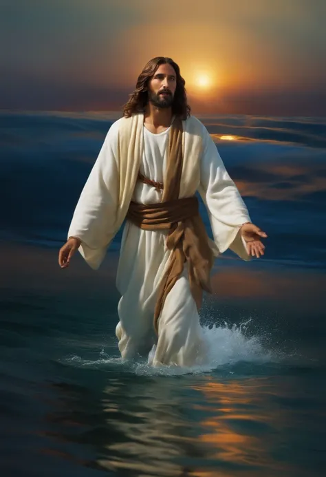 Jesus walking on waters