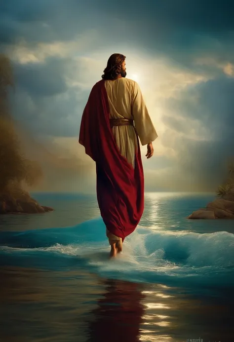 Jesus walking on waters