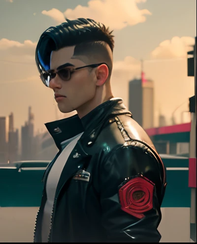 Change background cyberpunk handsome boy