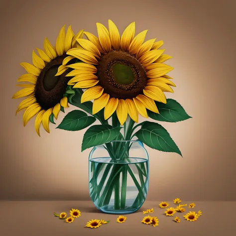 flowers, sunflower, 2d, art, arte, draw, desenho