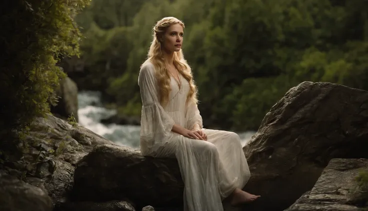 Tire uma foto de Galadriel, de corpo inteiro, With the setting of Lord of the Rings