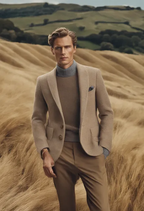 British man, Wool Sweaters, Loro Piana, sunny morning, Tim Walker, GQ editorial