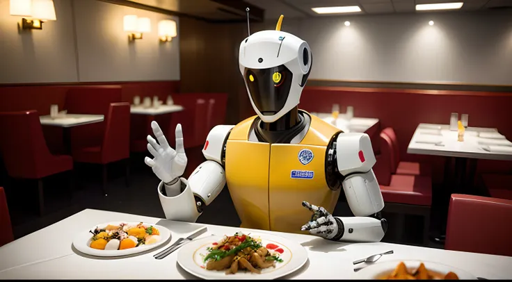 Masterpiece, Best quality, Robot Michelin restaurant employee