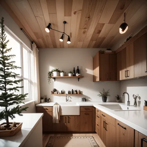 Charming Scandinavian:
Utilize natural wood, neutral tones, and minimalistic decor for a Scandinavian-inspired winter setting.