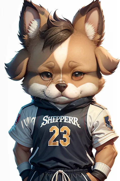 C4tt4stic, Cartoon Shepherd Dog on Basketball Player Uniform