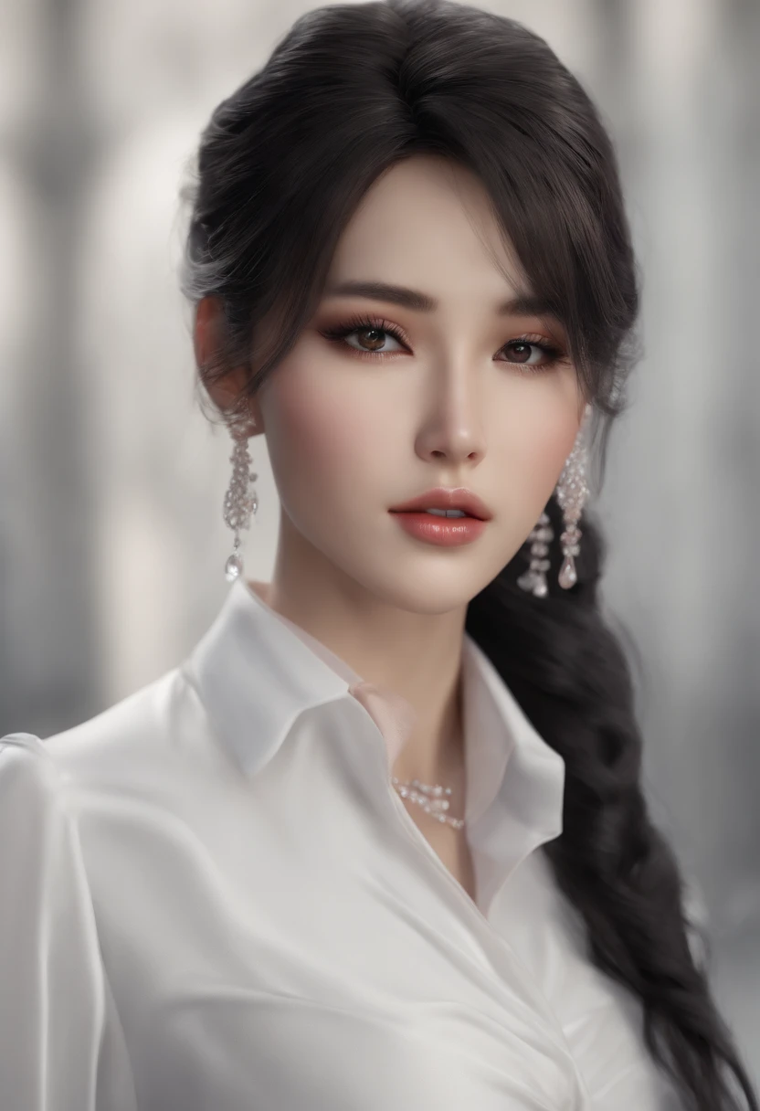 ((beste-Qualit, 8K, master piece: 1.3)), Sharp: 1.2, Perfect Body Beauty: 1.4, Abdos minces: 1.2, ((Layered Hairstyle, petit seins: 1.2)), (Wet White Button Long Shirt: 1.1), (Pluie, rue: 1.2), Humide: 1.5, Highly detailed facial and skin texture ,Highly d...