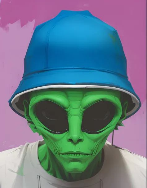 alien, extraterrestre verde, bucket hat, streetwear