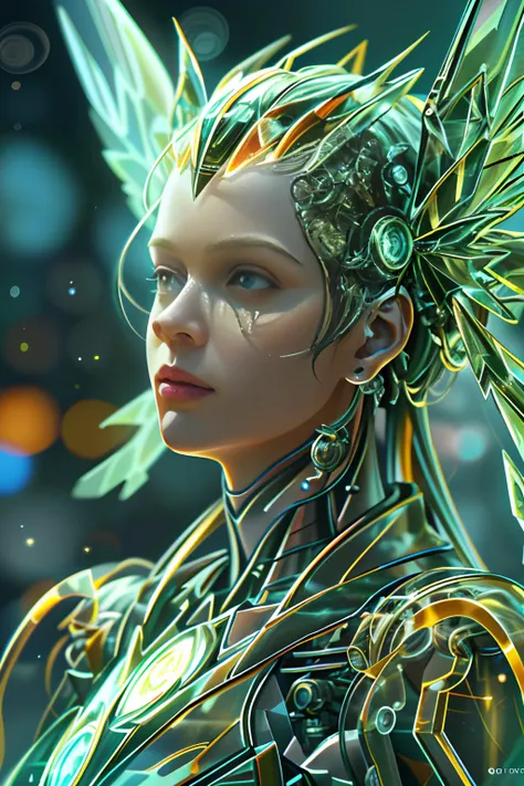 Translucent ethereal mechanical girl，Futuristic angels，Mechanical joints，Translucent mechanical wing，High-resolution portraits with vibrant colors and intricate details,Awesome artwork. (Best quality,4K,8K,A high resolution,Masterpiece:1.2),Ultra-detailed,...