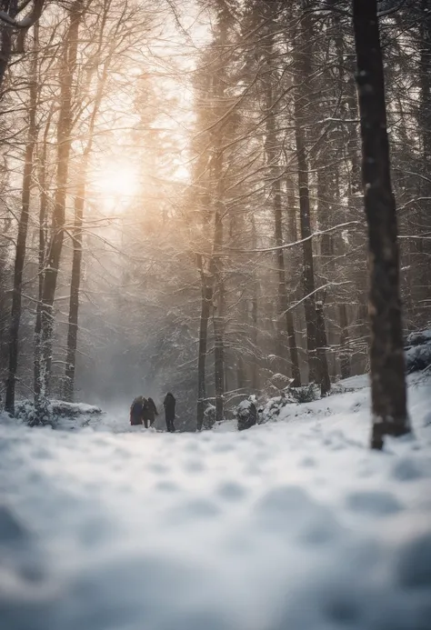 freunde spielen kartenspiel im schnee