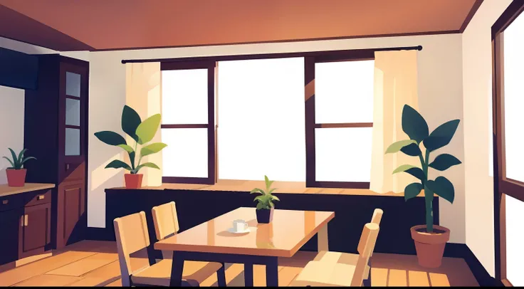 Model Room、dining、No person、window、houseplant