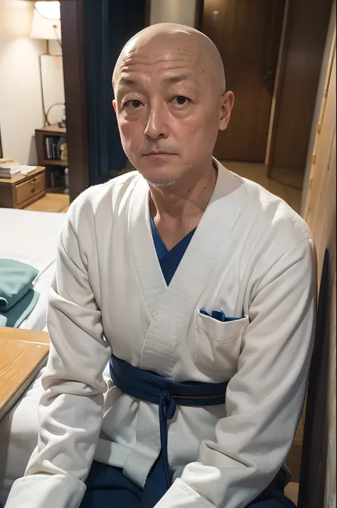 60 year old man (somejima mitsugu) face ,no hair details