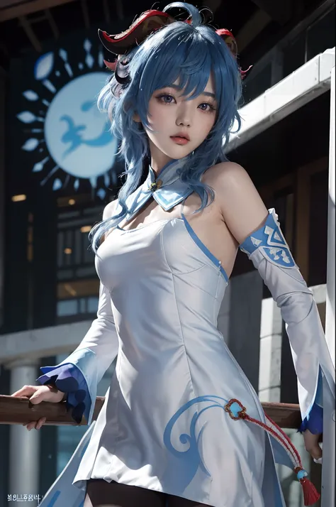 ganyudef, blue hair, jeong-hun seong-hun, (masterpiece), (best quality), (ultra detailed),(disheveled hair),(illustration), (1gi...