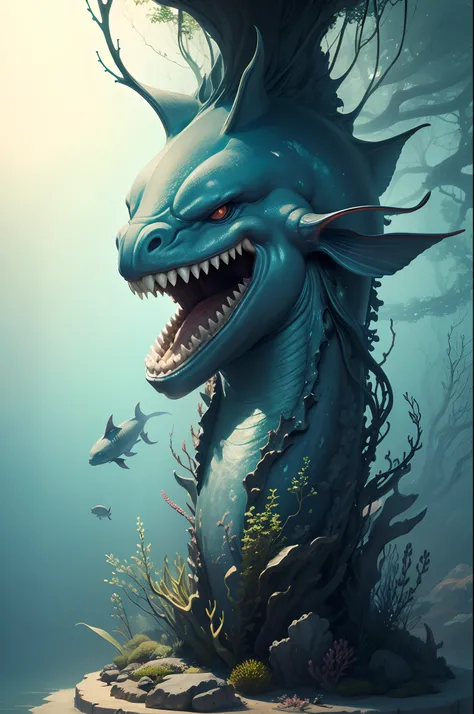 underwater, sea creature, mythology, japanese, sea monster, captive