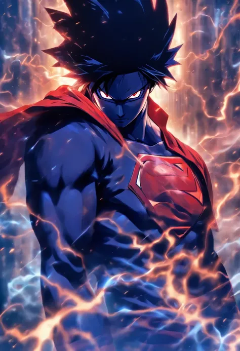 Uchiha Sasuke combined body with Superman