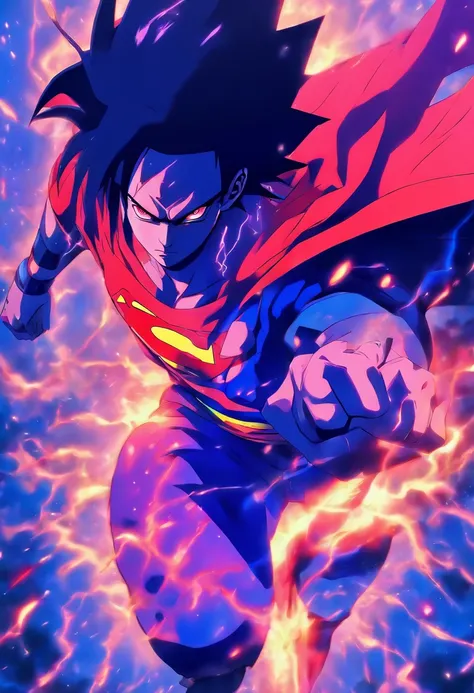 Uchiha Sasuke combined body with Superman, Stand up straight