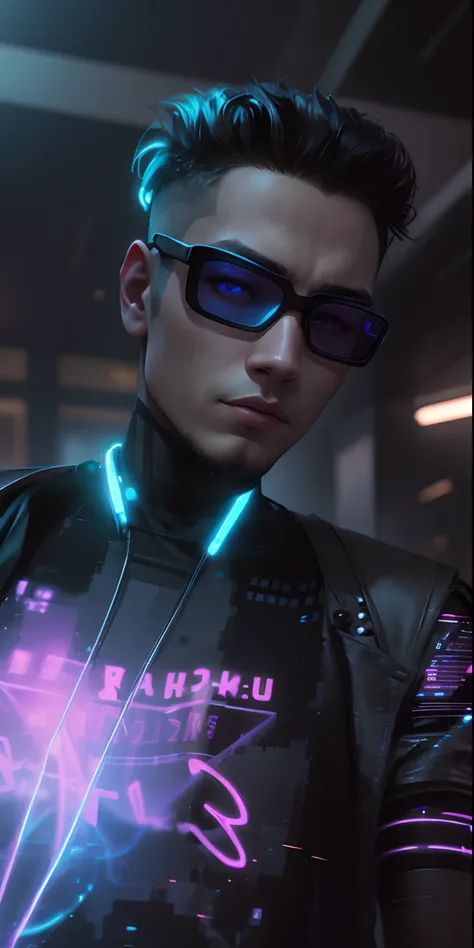 Change background cyberpunk handsome boy ultra HDrealistic face