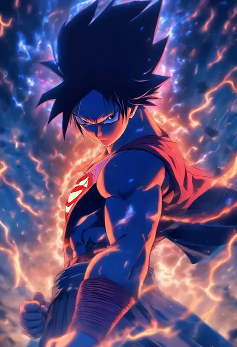 Uchiha Sasuke combined body with Superman, Stand up straight