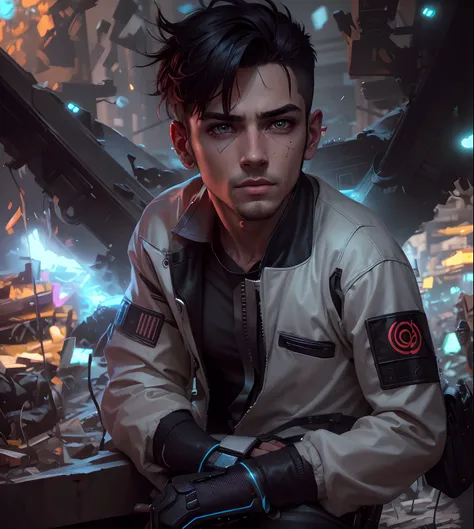 Change background cyberpunk handsome boy realistic face.8k ultra realistic