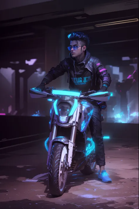 Change background cyberpunk handsome boy