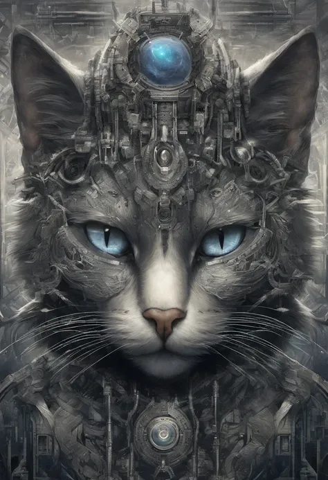 galactic cat with a lot of hair on its head, third eye, staring at something in the distance, intricate details,  electric, fantasy art, Anato Finnstark, emulsion painting, highly detailed, misty
rutkowski, hdr, hyperdetailed, rim light, faded, dim