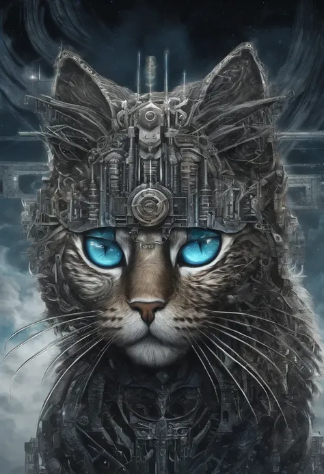 galactic cat with a lot of hair on its head, third eye, staring at something in the distance, intricate details,  electric, fantasy art, Anato Finnstark, emulsion painting, highly detailed, misty
rutkowski, hdr, hyperdetailed, rim light, faded, dim