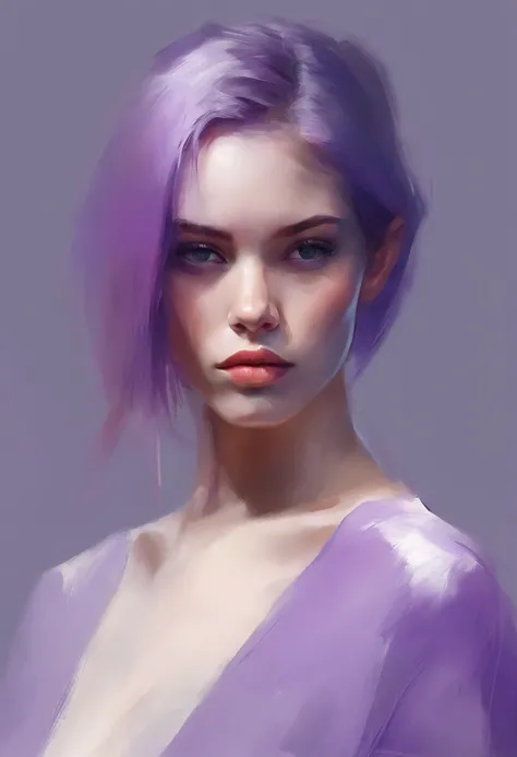 girl, centered, looking at the camera, approaching perfection, dynamic, shades of purple, highly detailed, digital painting, art station, concept art, smooth, sharp focus, illustration, art by Carne Griffiths and Wadim Kashin, detailed face, 4k