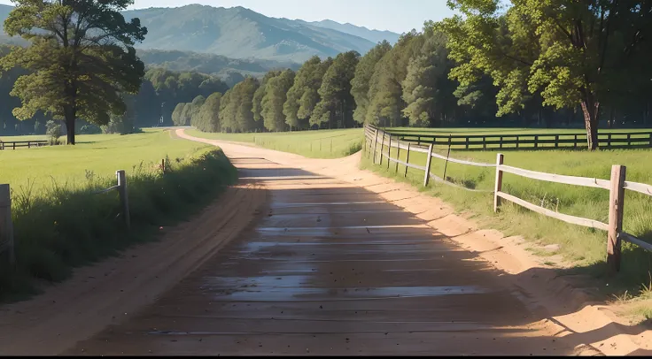 dirt farm floor wooden fence road