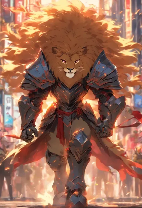 Lion Knight wearing combat uniform, on the street