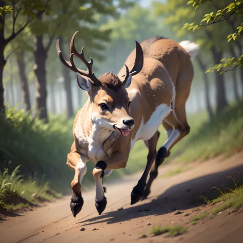 Animation of Deer using her agility to escape --auto --s2