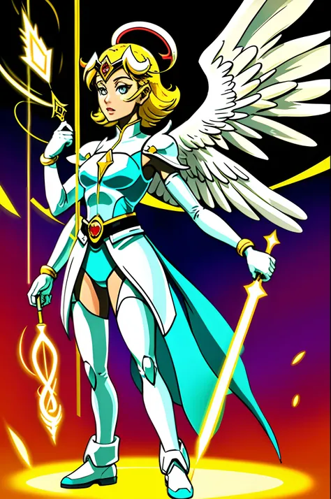 sentai ,, standing solo, weird, bizzare, angelic, divine, aura, celest, female