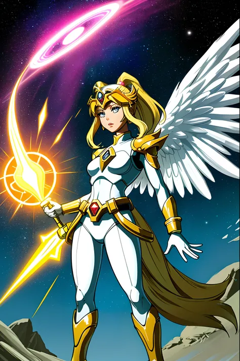 sentai ,, standing solo, weird, bizzare, angelic, divine, aura, celest, female