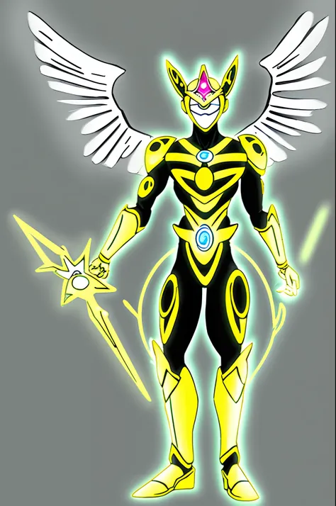 sentai ,, standing solo, weird, bizzare, angelic, divine, aura, celest